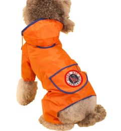 Fashion British Style Puppy Pet Dog Raincoat Pet Gear Rain Jacket ORANGE, L