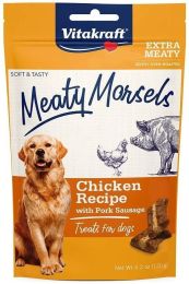 Vitakraft Meaty Morsels Mini Chicken Recipe with Pork Sausage Dog Treat -4.2oz