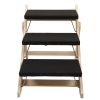 2 In 1 Foldable Dog Stairs/Ramp, 3-Tier Pet Steps for Cats and Small Dogs, Carpeted Pet Ladders for Car, Couch and High Bed, Up to 80 LBS, Black