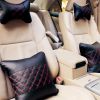 Set of 2 High-quality Automotive Trim Dog Bone Neck Pillow,Black & Red