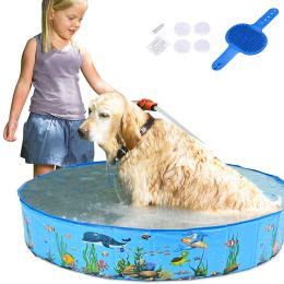 l Foldable Dog Pet Bath Pool Collapsible Dog Pet Pool Bathing Tub Kiddie Pool for Dogs Cats and Kids pet poo (Warehouse: LA01)