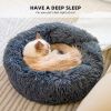 (Do Not Sell on Amazon) Pet Beds for Cats, Anti Anxiety Fluffy Dog Bed Cuddler with Anti-Slip & Water-Resistant Bottom, Washable Calming Dog Bed RT