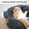 (Do Not Sell on Amazon) Pet Beds for Cats, Anti Anxiety Fluffy Dog Bed Cuddler with Anti-Slip & Water-Resistant Bottom, Washable Calming Dog Bed RT